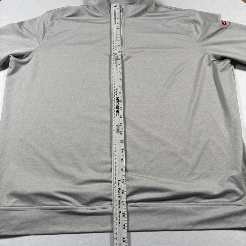 Peter Millar Quarter Zip Pullover Mens XXL Gray Performance Golf Long Sleeve Top - Picture 7 of 11